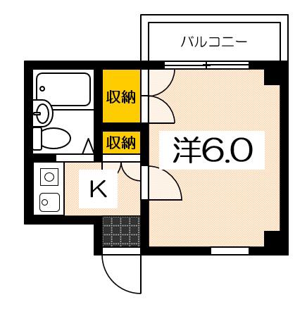 カメイファイブ(1K/5階)の間取り写真