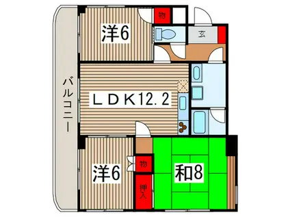 メゾングレイス(3LDK/2階)の間取り写真