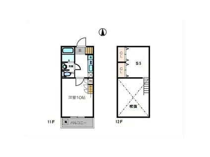 グラン・シーマ(1SK/11階)の間取り写真