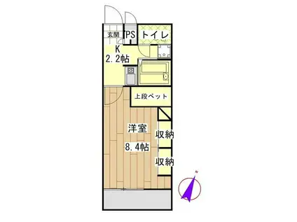 MONDO甲府昭和(1K/1階)の間取り写真