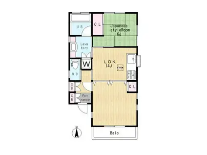 イーストモリナガ(1LDK/1階)の間取り写真