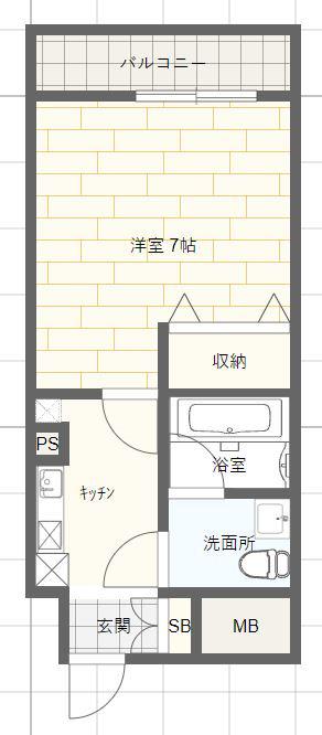 MK FORT(1K/6階)の間取り写真