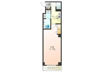 ル・クール天下茶屋北(1K/6階)の間取り写真