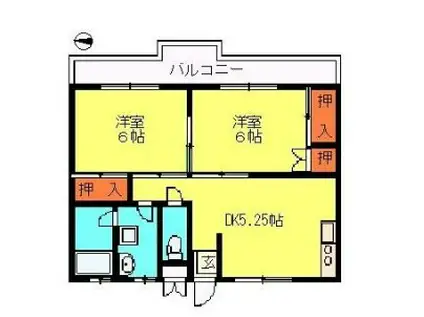 メゾンあさよし(2DK/3階)の間取り写真