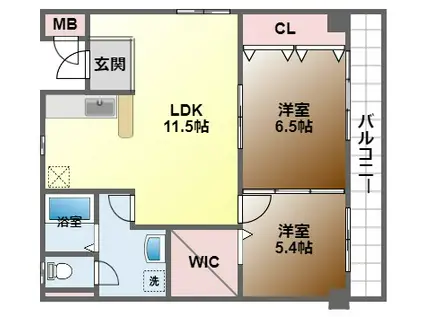 SUMIKA(2LDK/3階)の間取り写真