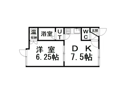 金盛マンション(1DK/1階)の間取り写真