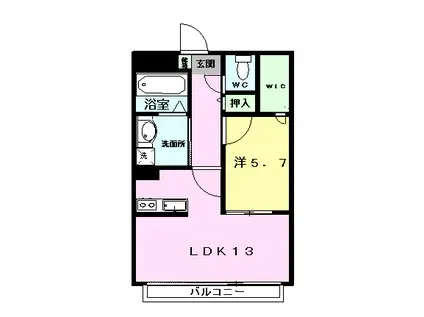 ノブハウス大津(1LDK/4階)の間取り写真