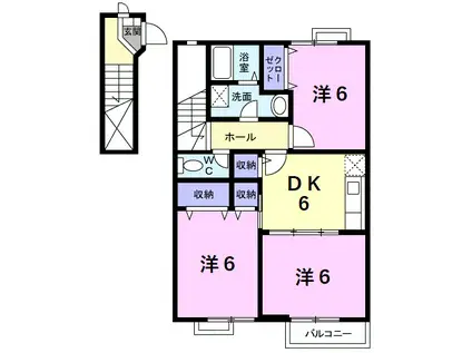 エルセラン(3DK/2階)の間取り写真