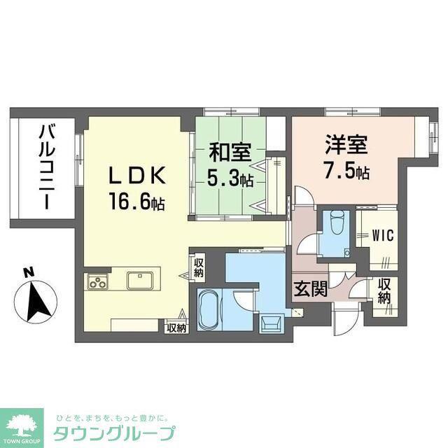 シエル モンティ(2LDK/1階)の間取り写真
