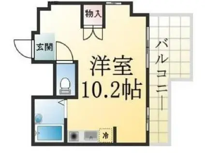 CASA桜木(ワンルーム/3階)の間取り写真