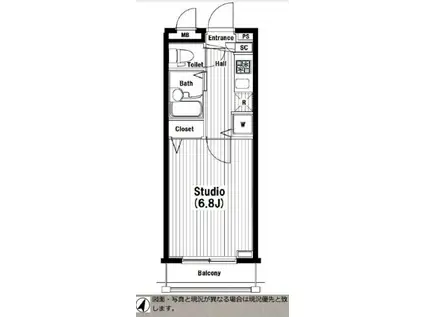 ガラ・シティ笹塚駅前(1K/5階)の間取り写真