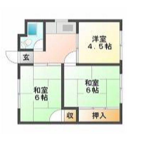クレオハイツ国富(3DK/2階)の間取り写真