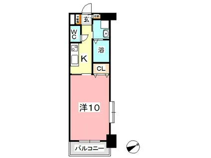 ブランミュール倉敷東町(1K/3階)の間取り写真