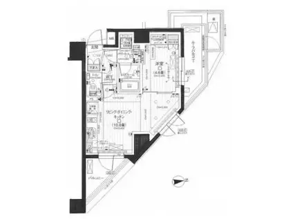 デュオステージ下北沢(1LDK/5階)の間取り写真