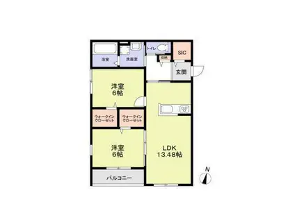 野間北1丁目(2LDK/1階)の間取り写真