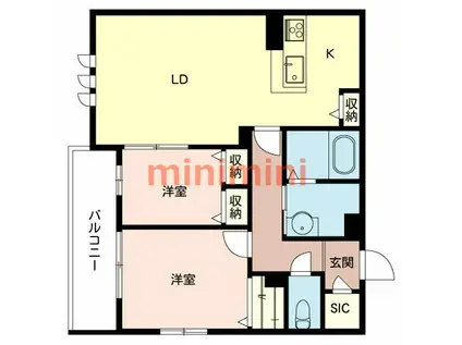 シャーメゾン フレデリック(2LDK/3階)の間取り写真