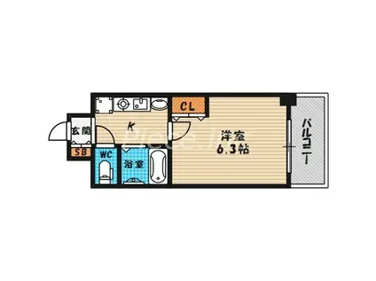 ラナップスクエア東天満(1K/7階)の間取り写真