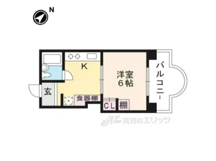 LAKE FRONT浜大津(1K/4階)の間取り写真