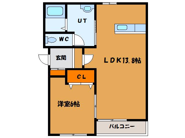 セゾンクレールIII(1LDK/4階)の間取り写真