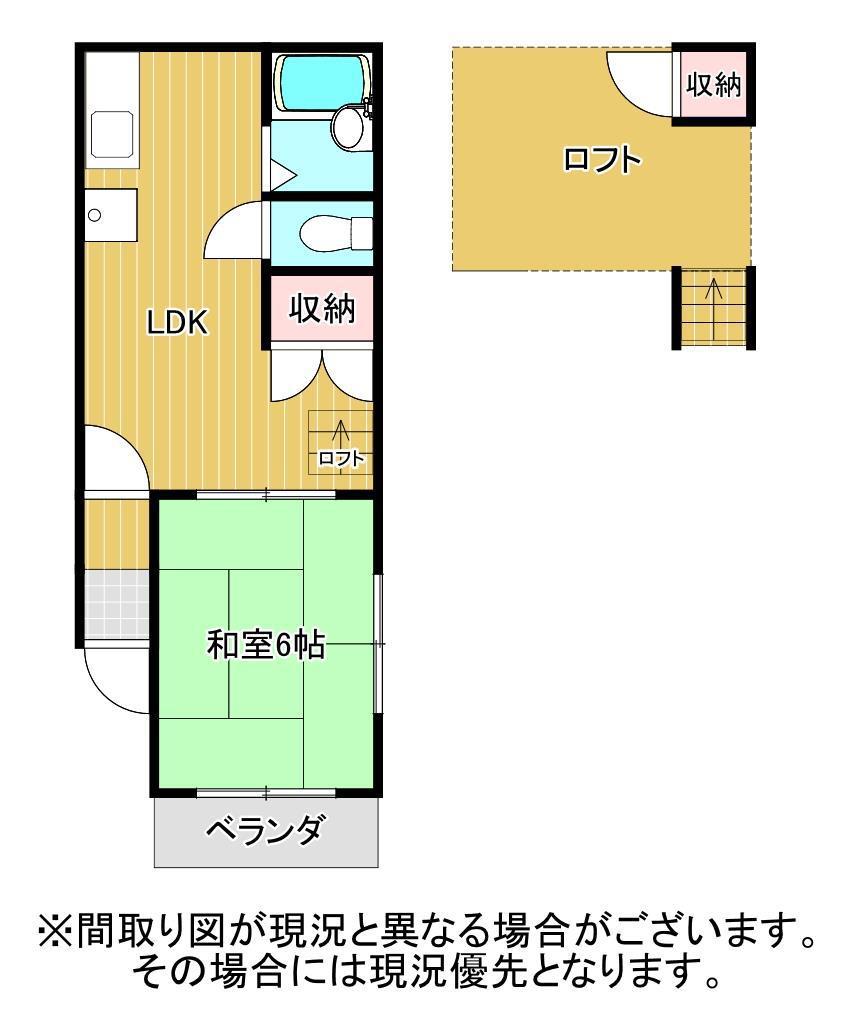 コアパレス岳美(1LDK/2階)の間取り写真