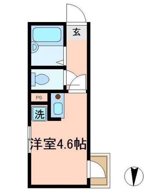 リブ竹ノ塚(ワンルーム/2階)の間取り写真