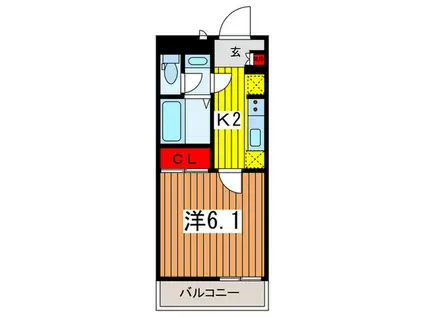 COMFORT浦和(1K/4階)の間取り写真