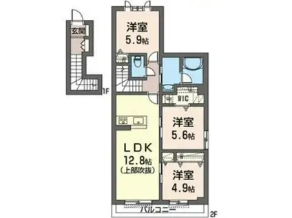 ラヴォーグ II(3LDK/2階)の間取り写真