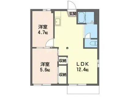 ヴィラ豊四季(2LDK/2階)の間取り写真