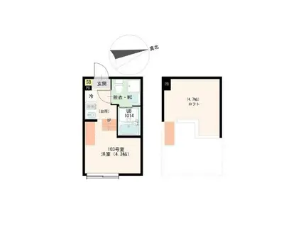 GRAND TERRACE AOI(ワンルーム/1階)の間取り写真