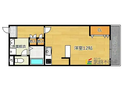 K・FLATII(ワンルーム/2階)の間取り写真