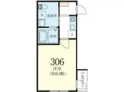 ANONTERRACE枡形(1K/3階)の間取り写真