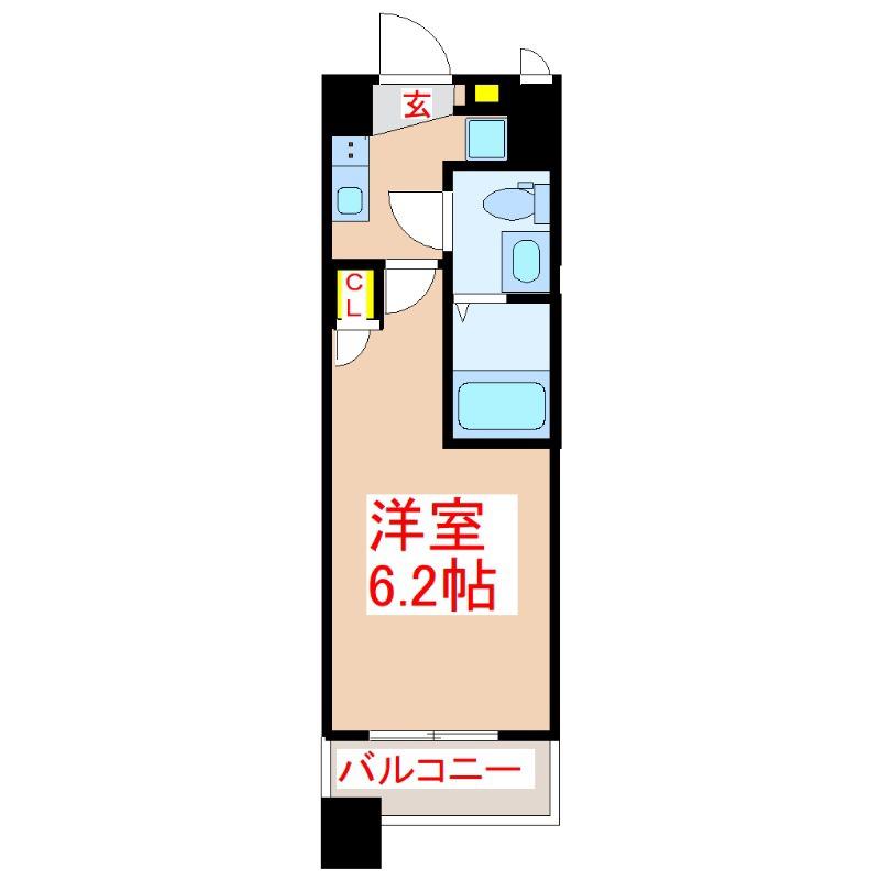 S-RESIDENCE照国ASCENT(1K/8階)の間取り写真