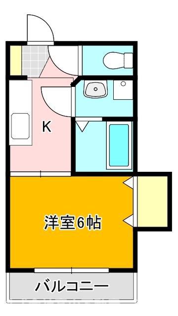 ラファールコートA(1K/2階)の間取り写真
