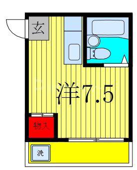 オレンジハイツイレブン(ワンルーム/2階)の間取り写真