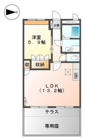 フォレスト・ヴィラ(1LDK/1階)の間取り写真