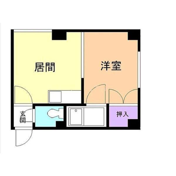 ビッグバーンズマンション東札幌(1DK/1階)の間取り写真