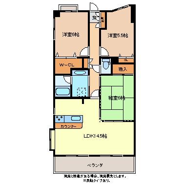 エルスト鶴賀(3LDK/4階)の間取り写真
