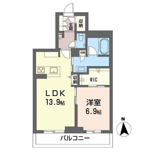 ココオレンヂ(1LDK/2階)の間取り写真