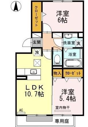 グランメゾン(2LDK/1階)の間取り写真
