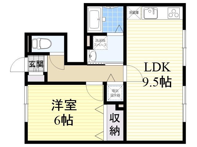 カーサフェリーチェ C棟(1LDK/1階)の間取り写真