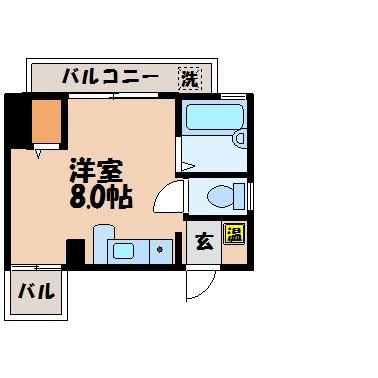 フローネ橋口(ワンルーム/4階)の間取り写真
