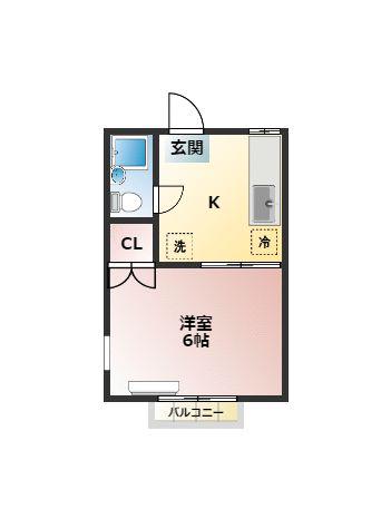 エステートピアホッタ(1K/2階)の間取り写真