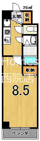 ルピナスKOGOME(1K/4階)の間取り写真