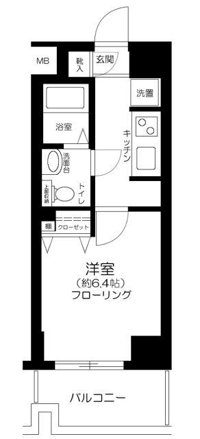 ステージファースト三軒茶屋アジールコート(1K/9階)の間取り写真