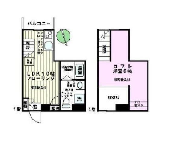 ハウゼ元住吉(1LDK/1階)の間取り写真