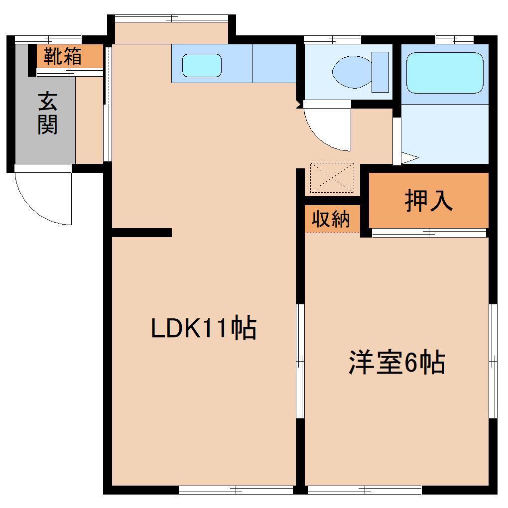 カームコマゴメ(1LDK/1階)の間取り写真