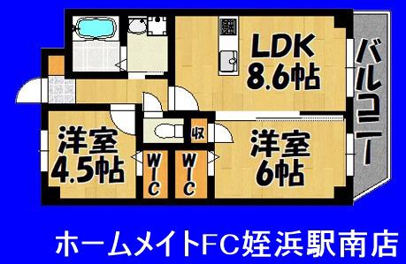 KIERRASAARI(2LDK/3階)の間取り写真