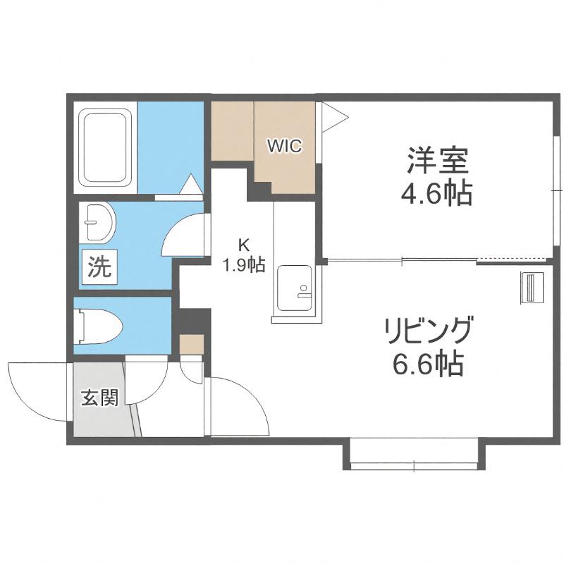 CROWN LEO(1LDK/1階)の間取り写真