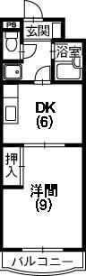 ハイムコターナ(1DK/2階)の間取り写真