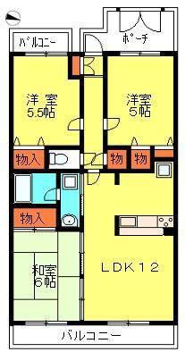 ライオンズマンション川口ブリーズコート(3LDK/4階)の間取り写真
